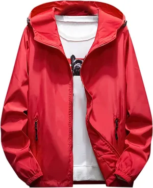 Ymosrh Men's Travel Rain Jackets Lightweight Water Resistant Running Hiking Fishing Light Coats Jacket Windbreaker