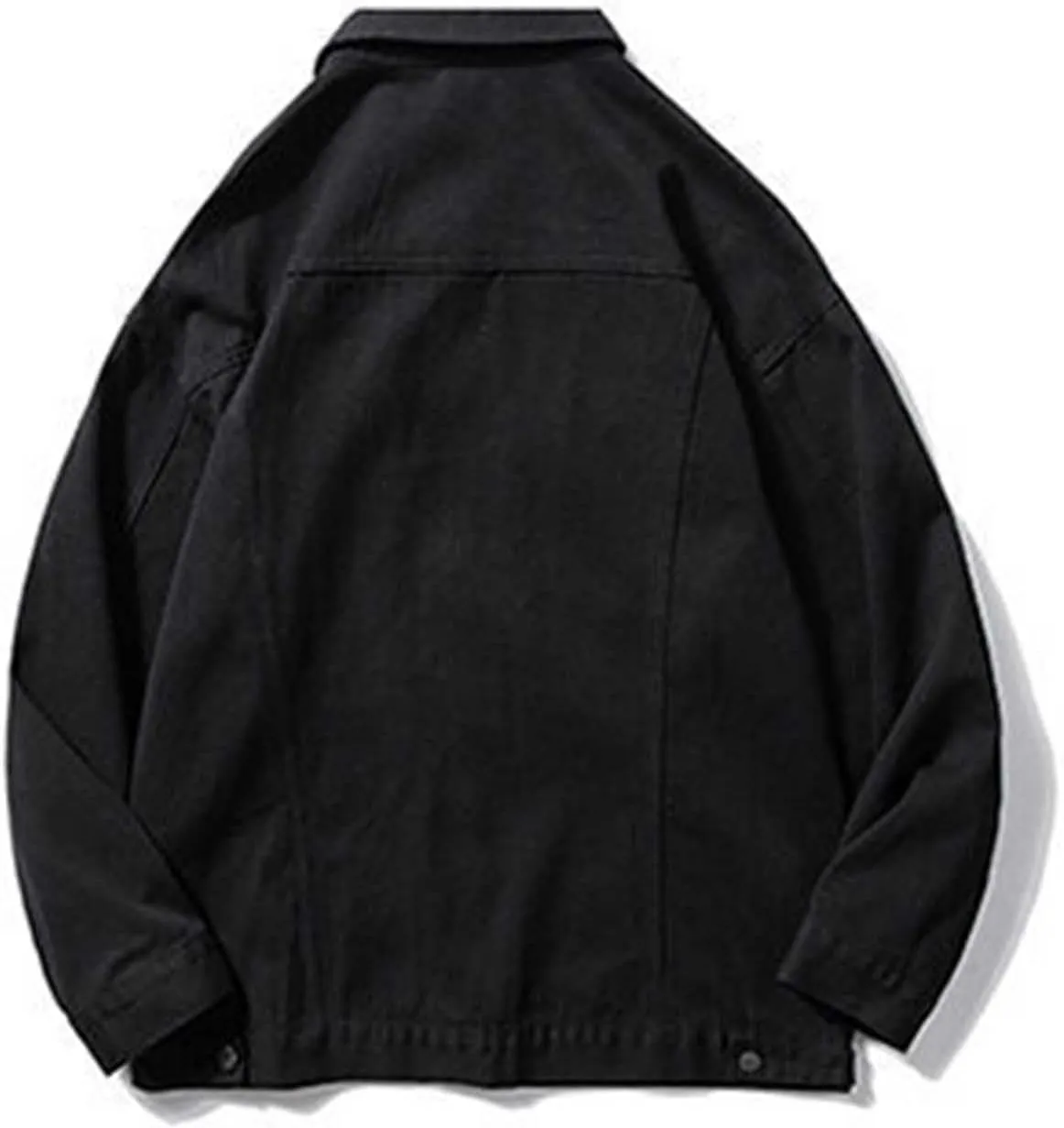 Zeiyignr Mens Denim Jacket Lapel Long Sleeve Button Down Cargo Jackets Classic Jean Jackets Trucker Jacket Casual Denim Coat