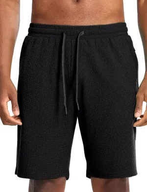 Zengjo Mens Lounge Shorts Jersey Knit,Drawstring Casual Sweat Shorts with Pockets Drawstring Elastic Waist 9 Inch Inseam