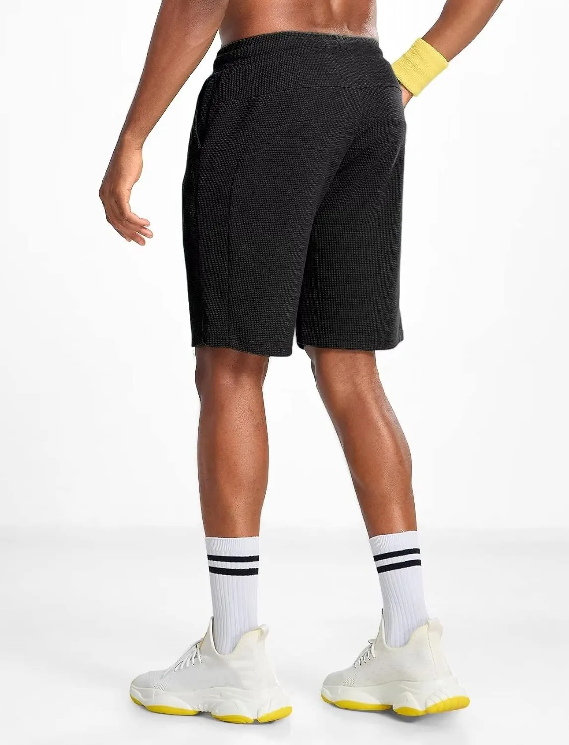Zengjo Mens Lounge Shorts Jersey Knit,Drawstring Casual Sweat Shorts with Pockets Drawstring Elastic Waist 9 Inch Inseam